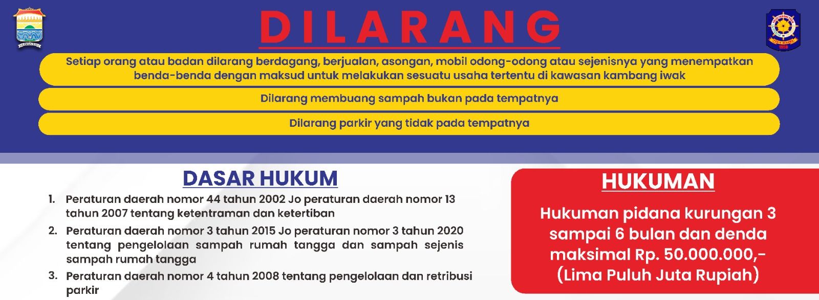 Ketentuan dan Larangan di Kawasan Kambang Iwak oleh Satpol PP Palembang