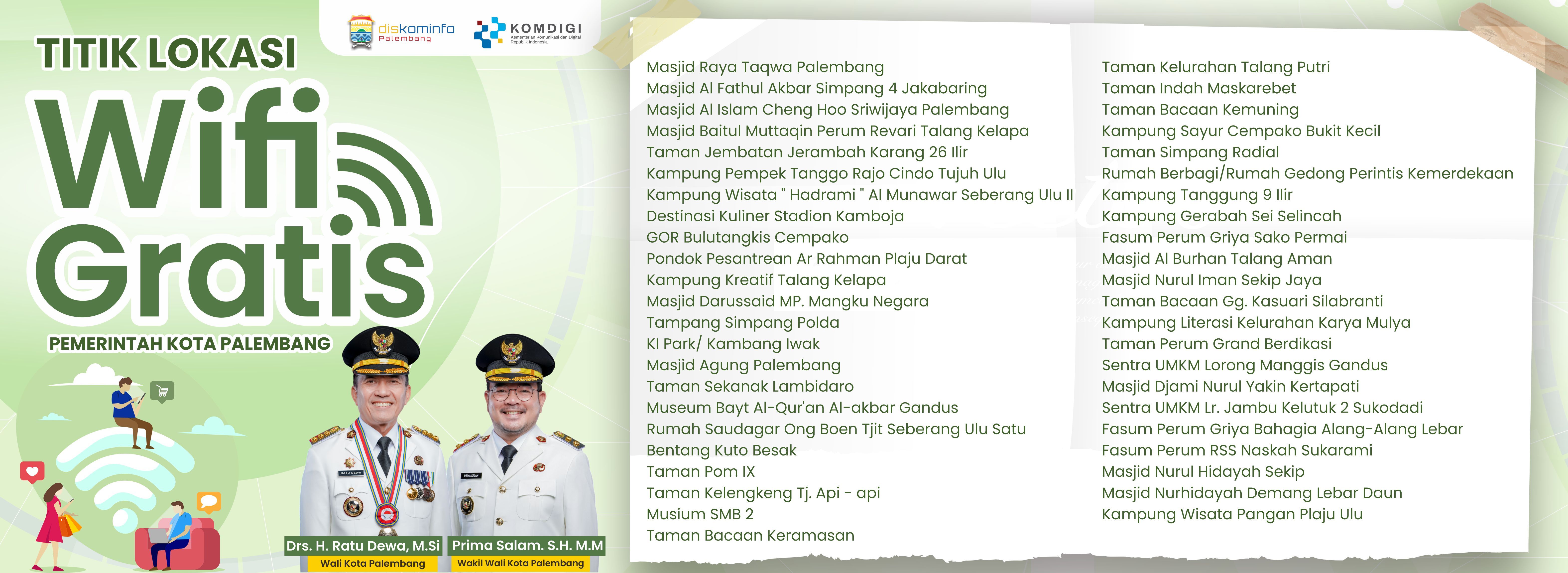 Titik Lokasi Wifi Gratis Kota Palembang