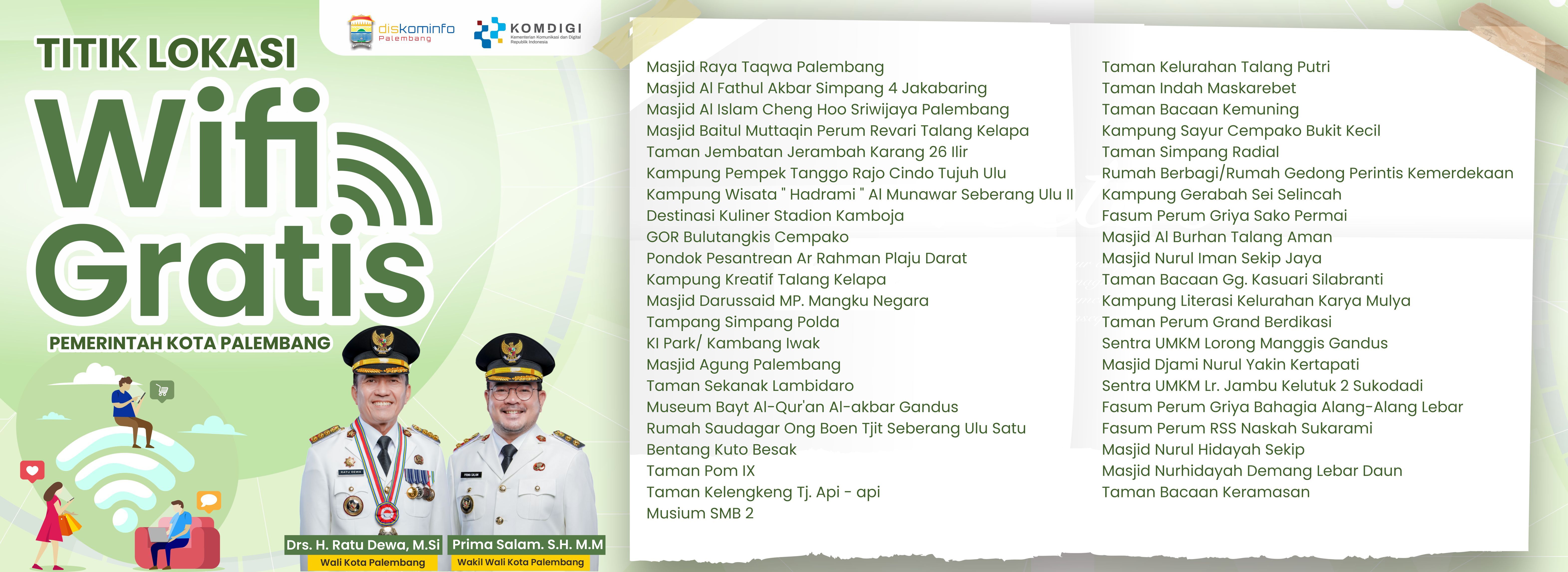 Titik Lokasi Wifi Gratis Kota Palembang